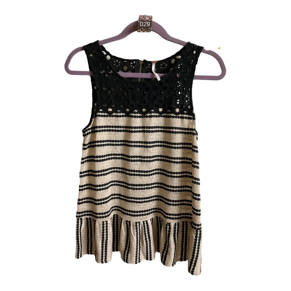 Free People FP Molly Cutout Ruffle Peplum Blouse - Picture 4 of 6